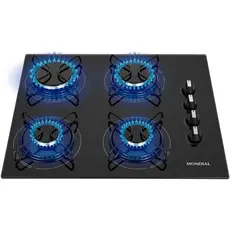 Cooktop a Gás 4 Bocas Mondial Preto/Inox Bivolt - CTG-01