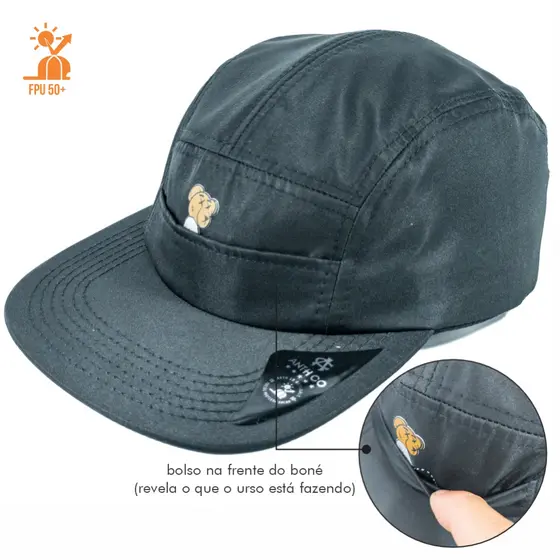 Boné Original Five fitão Panel Anth Co 5 Panel Aba Reta masculino feminino streetwear bolso maculino