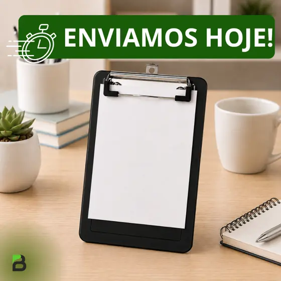 Mini Prancheta Slip Transparente 12x18,5cm com Prendedor Metálico Wire Clip A6 Acrimet Cor Preto 155