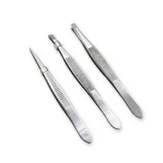 Conjunto de 3 Pinças Para Designer de Sobrancelhas-3-Ponta Reta (S15)