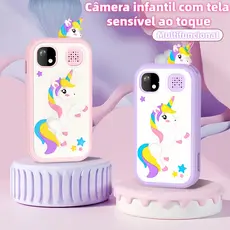 Telefone de brinquedo com câmera instantânea para crianças - Tela sensível ao toque de alta definição e alta resolução