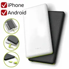 Carregador portátil Power Bank 10.000mAh, com adaptador, adequado para iPhone e Android(Cabo V8)
