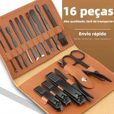 KIT 16 e 7 Pçs/Set Professional Aço Inoxidável Cutícula Nippers Cortador De Unhas Ferramentas