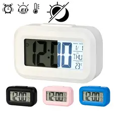 Despertador Digital com tela LED, exibe hora, data, temperatura e função soneca