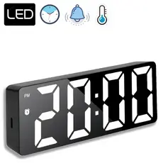 Relógio digital LED, pode ser usado como despertador de mesa, alarme de temperatura e outras funções