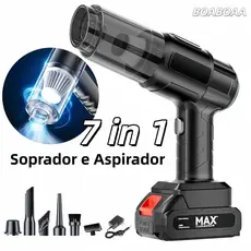 Aspirador de Mão Sem Fio Alta Potência Recarregável, Portátil para Casa e Carro