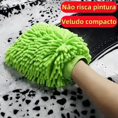 Luva de lavagem impermeável dupla face, não risca pintura, para carro, moto e móveis