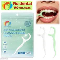 Fio dental em saco portátil embalagem individual, 100 unidades por pacote, kit promocional