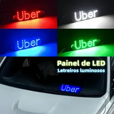 Placa Letreiro Aplicativo uber Letreiro Luminoso Led USB Com Botão Liga/desliga