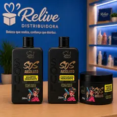 Kit Capilar S.O.S Absoluto SOUL COSMETICOS Hidratação Intensa 03 itens Shampoo Condicionador Mascara