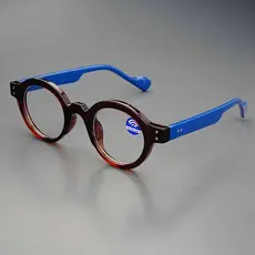 Óculos Redondos Masculinos Vintage Luz Azul Bloqueando Armações Ópticas Design De Marca Na Moda Sem Prescrição