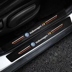 Adesivo Protetor De Soleira De Porta De Carro De Fibra De Carbono , 4 Unidades , Para Volkswagen VW Beetle Golf Jetta Pa