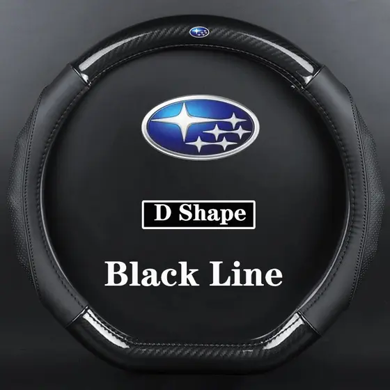 Capa de Volante de Carro em Couro e Fibra de Carbono para Subaru BRZ, Forester, XV, Impreza, Levorg, WRX STi - Acessório