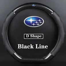 Capa de Volante de Carro em Couro e Fibra de Carbono para Subaru BRZ, Forester, XV, Impreza, Levorg, WRX STi - Acessório