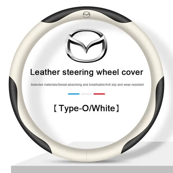 Capa de Volante Ultra-Fina de Couro para Carro com Antiderrapante e Absorção de Suor, Adequada para Mazda 3 2 5 CX5 CX3