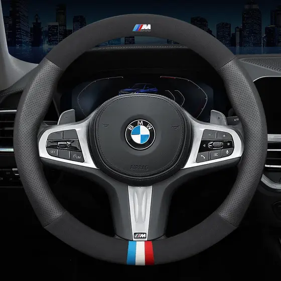 Capa de Volante de Carro em Couro para BMW X1 X2 X3 X4 X5 X6 X7 M3 M4 M5 M6 1 2 3 4 5 6 7 Series E90 F01 F06 F10 F15 F16