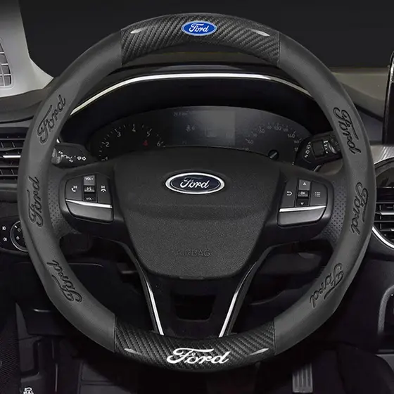 Capa de volante de carro para Ford Ranger Focus 2 MK2 MK3 Fiesta Mondeo Kuga Explorer Escape Edge Galaxy, capa de volant