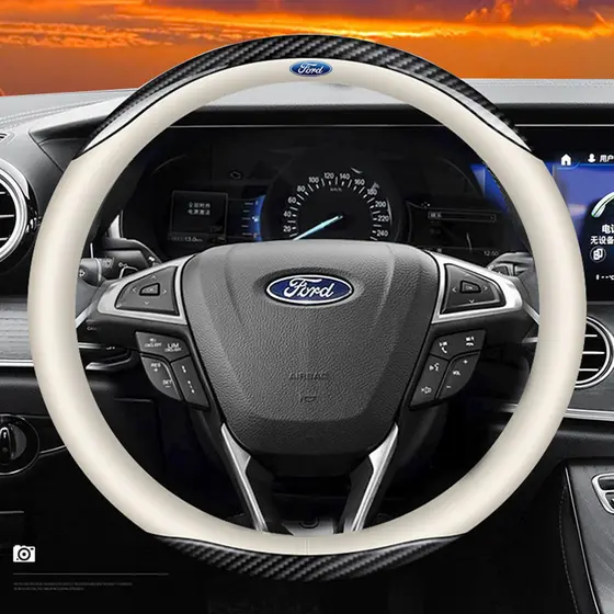 Capa de volante Ford Ranger Fiesta Focus Escape Mustang Everest Ecosport Kuga Acessórios de capa de volante em couro