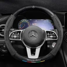 Capa de Volante de Carro em Fibra de Carbono para Todos os Modelos Mercedes Benz CLA CLS GLA GLC GLE GLS SLC W210 W204 W