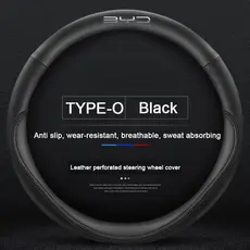 Capa para Volante de Carro em Couro Microfibra, Protetor de Volante Antiderrapante 38Cm/15inch para BYD Atto 3 Yuan Plus