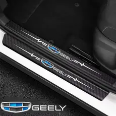 4pcs Adesivo de Carro Porta Fibra de Couro Carbono Protetor de Soleira Decalques Para geely emgrand ec7 ec8 ck atlas ck2