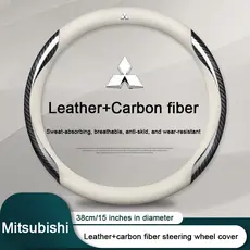 Capa de Volante em Couro e Fibra de Carbono para Carro, Adequada para Volantes de 38CM, Capa Protetora Antiderrapante pa