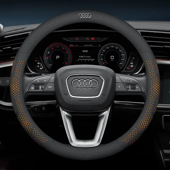 Capa Ultrafina para Volante de Carro, Couro Ultrafino Antiderrapante e Absorvente de Suor para Audi Sline A3 A4 A5 A6 A7