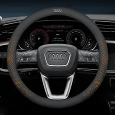 Capa Ultrafina para Volante de Carro, Couro Ultrafino Antiderrapante e Absorvente de Suor para Audi Sline A3 A4 A5 A6 A7