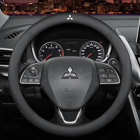 Capa para Volante de Carro Antiderrapante 38Cm em Couro Microfibra Protetor de Volante para Mitsubishi Xpander Triton La