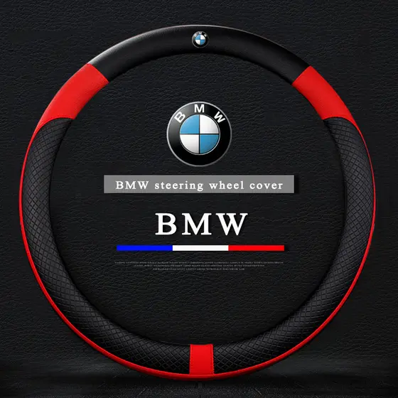Capa para Volante de Carro BMW em Couro Sintético, Capas de Volante em Tecido Respirável Trançado, Acessórios Automotivo