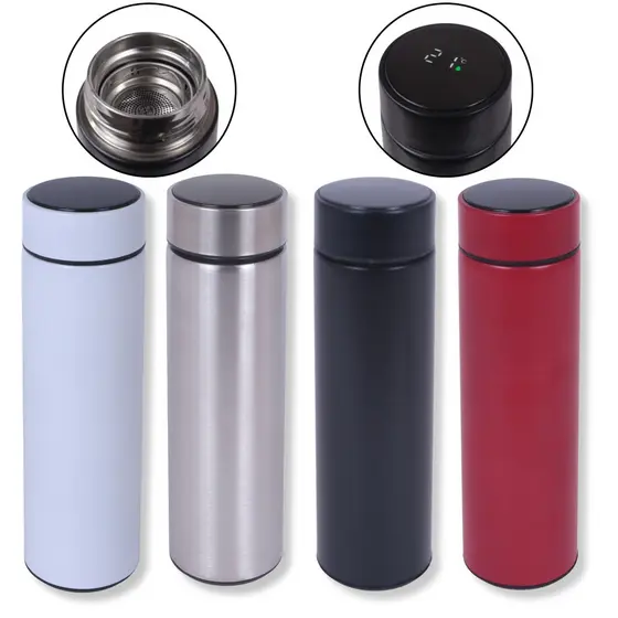 Garrafa Térmica 500ml Aço Inox - Mantém Gelado e Quente com Display