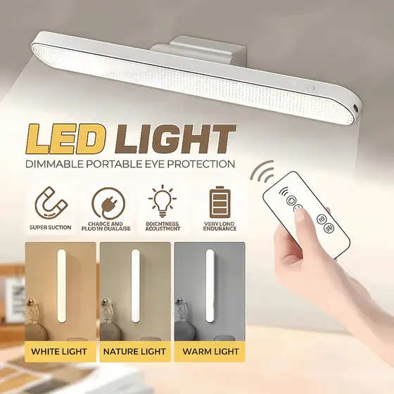 Luminária De Led Sobrepor Bastão Recarregável Sem Fio Com Suporte Magnético E Touch