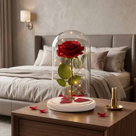 A Rosa Encantada Luminaria Abajur comLED Inspirada na A Bela e A Fera e no OPequeno Principe A Rosa Ou girassol