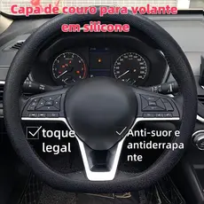 Capa protetora para volante universal de carro multicolorida de silicone flexível ultrafino sazonal de 36 a 40 cm