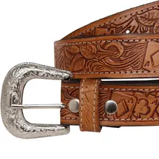 Cinto Country Original Luxo Couro Legítimo Fivela Reforçada Tradicional Removível