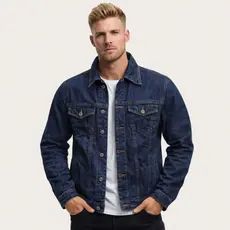 Jaqueta Masculina Jeans Lavagem Escura