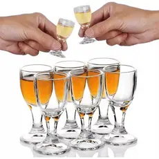 Mini Taças de Vidro 10ml para Licor Dose, Aperitivo, Lembrancinha e Brinde | Kit 6 12 ou 24 Unidades