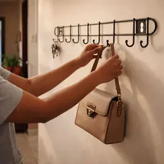 Suporte Cabideiro De Parede 6 Ou 10 Ganchos Porta Utensilios Toalhas Bolsas Chaves Cozinha Banheiro