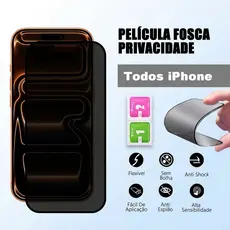 Película Cerâmica Privacidade Fosca para iPhone 17 16 15 14 13 12 11 Pro Max Mini X XR XS