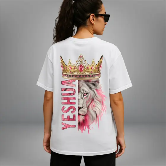 Camiseta Yeshua Leão de Judá Cristã Moda Feminina Camisa Leão Envio Imediato