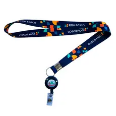 10 Cordões para Crachá 20mm e Roller Clip Personalizados com Protetor de Crachá Transparente