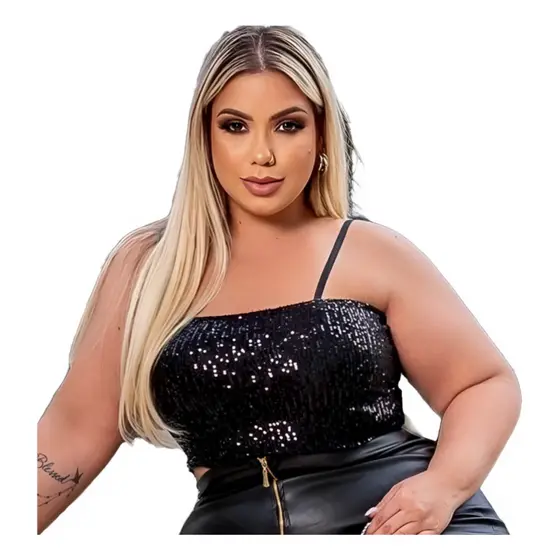 Cropped Reto Paete Plus Size Alcinha / moda plus size