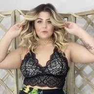Croped Alça Plus Size ALCINHA CROPPED EM RENDA PLUS SIZE BORDADO