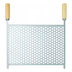 Grelha Churrasco 50x60cm Tela Moeda Reforçada Com Alças de Madeira