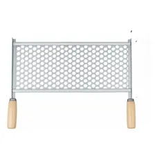 Grelha Para Churrasco Larga 50x25cm Reforçada Com Alças de Madeira