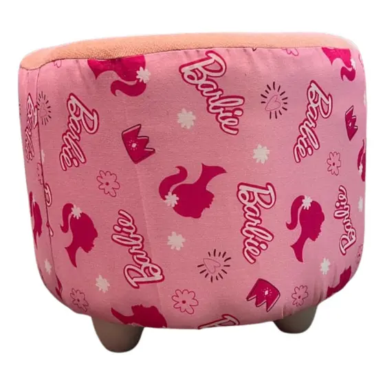 Puff Infantil Estofado Rosa Decorativo para Quarto Menina