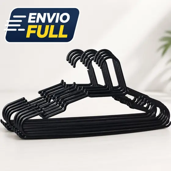 Cabides Antideslizantes Adulto Preto Reforçado- Kit com 10 a 80 unidades