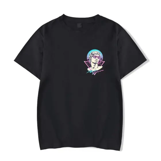 Camiseta Básica Masculina 100% Algodão Estátua Escultura Estilosa Streetwear