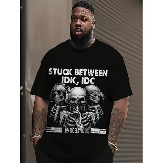 Camiseta Plus Size Básica Masculina Moda Streetwear Camisa 100% Algodão do G1 ao G5