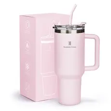 ROMANTIC CROWN Copo Termico de Aço Inoxidável com Tampa de Vedação e Tubo de Aço Inoxidável 600ml/1200ml